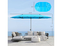 4,5 m dubbelzijdige buitenparasol met zonneverlichting, upf50+ bescherming - afbeelding 3 van  4