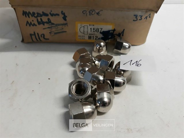45 x dopmoer m12 vernikkeld - afbeelding 3 van  3