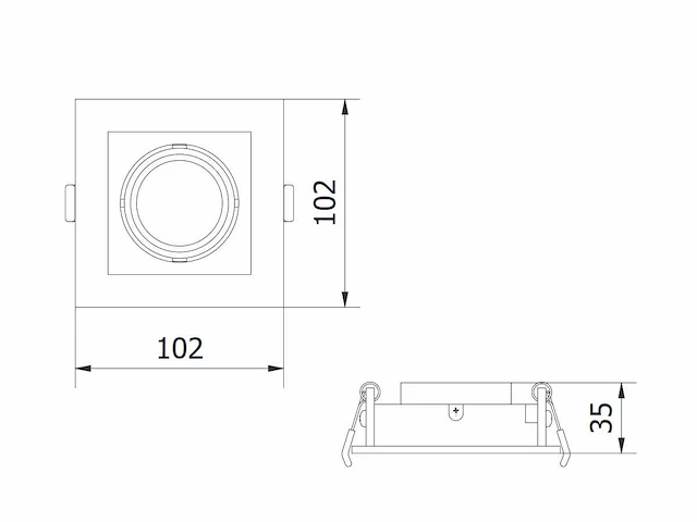 45 x gt square 1.0 design inbouwspots wit - afbeelding 3 van  10