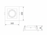 45 x gt square 1.0 design inbouwspots wit - afbeelding 3 van  10