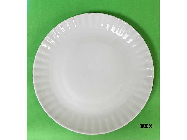 45x witte geribde maxi borden diameter 31cm - afbeelding 1 van  1