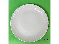 45x witte geribde maxi borden diameter 31cm - afbeelding 1 van  1