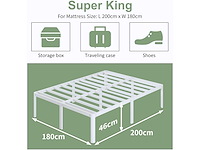 46 cm hoog 180 x 200 super kingsize bedframe met afgeronde hoeken - afbeelding 1 van  5