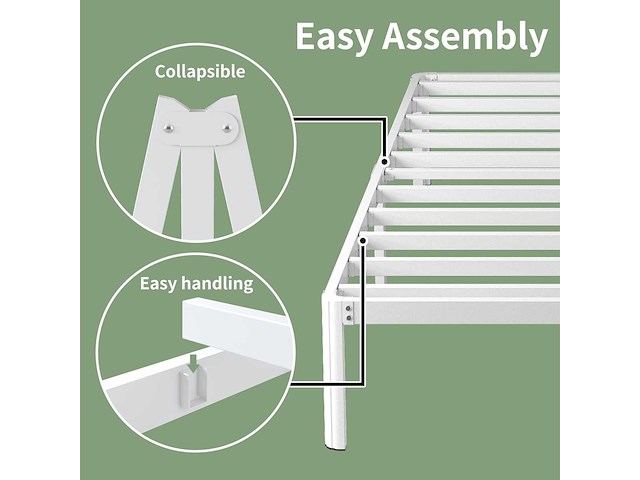 46 cm hoog 180 x 200 super kingsize bedframe met afgeronde hoeken - afbeelding 3 van  5