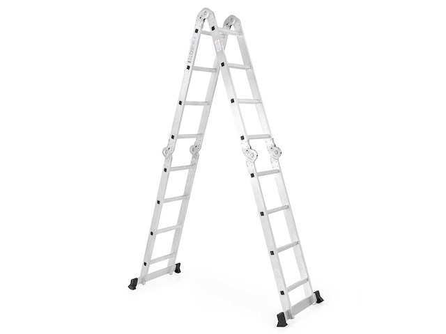 4,6 m multifunctionele ladder met een veilig vergrendelingssysteem en antislipvoeten - afbeelding 5 van  7