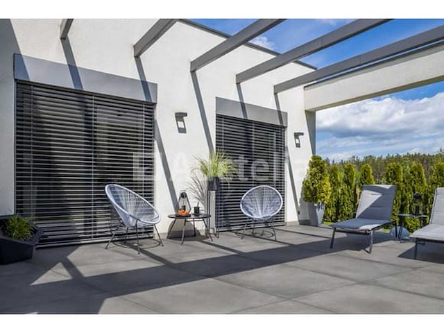 46m² buitentegels, xo smoke 80x80 x20mm gelijkgerigt, beton effect, ideaal voor terras, nieuw ingepakt - afbeelding 2 van  2