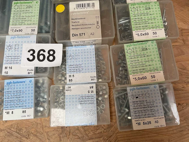 47 x dozen zeskanttapbouten; sluitringen; houtdraadbouten; borgmoeren; stiften zonder kop; stormkrammen - afbeelding 3 van  10