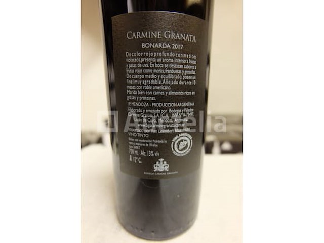 48 flessen rode wijn 75 cl - argentinië carmine granata bonarda 2017 - afbeelding 2 van  4