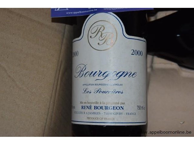 48x fles rode wijn, rené bourgeon, bourgogne les pourrières, 2000, 75cl - afbeelding 2 van  3