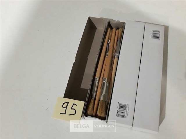 48x penselen plat nr 14 houten steel - afbeelding 1 van  3