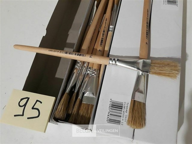 48x penselen plat nr 14 houten steel - afbeelding 3 van  3