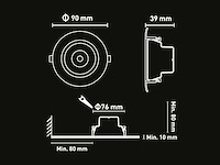 4.9w led inbouwspot 3000k met lens (300x) - afbeelding 4 van  7