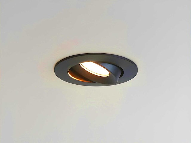 4.9w smd led inbouwspot 3000k zwart met lens(300x) - afbeelding 1 van  7