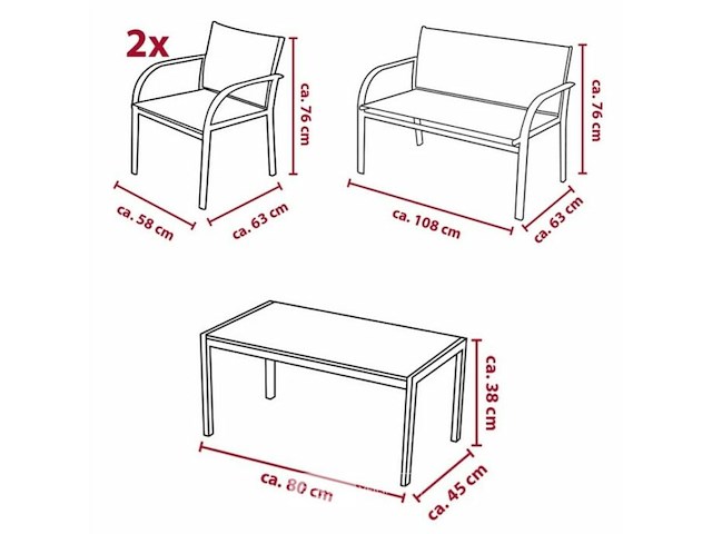 4delige tuinset - afbeelding 2 van  5