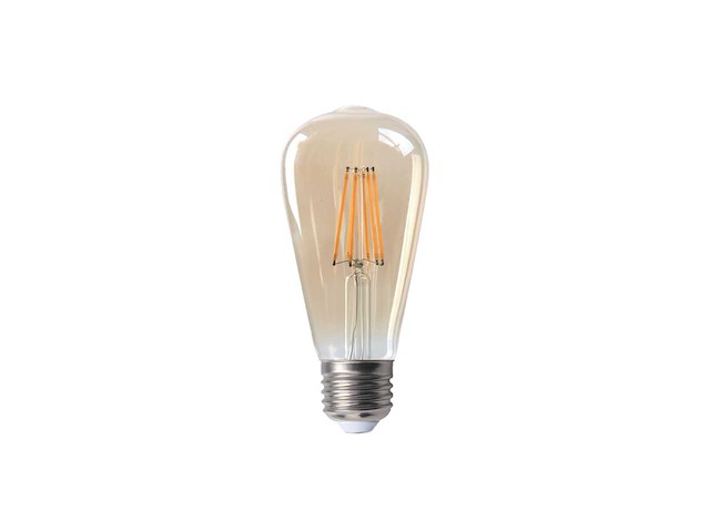 4w st64 amber glas filament led bulb 2000k (50x) - afbeelding 2 van  3