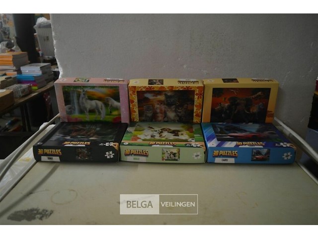 4x 6st 3d puzzels - afbeelding 1 van  5