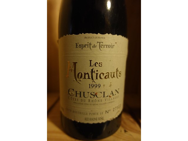 4x 74cl les monticauts chusclan 1999 - afbeelding 2 van  3