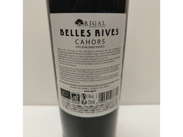 4x 75cl belles rives rigal cahors - afbeelding 2 van  2