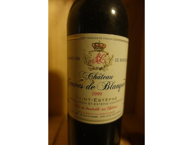 4x 75cl chateau graves de blanquet 1999 - afbeelding 2 van  3