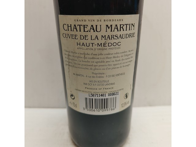 4x 75cl château martin - afbeelding 2 van  2
