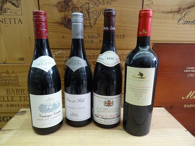 4x 75cl diverse rode wijn - afbeelding 1 van  9