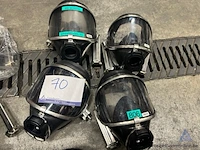 4x ademluchtmaskers dräger panorama nova, met spanbeugel.