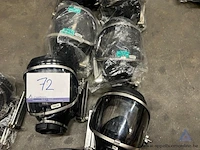 4x ademluchtmaskers dräger panorama nova, met spanbeugel.