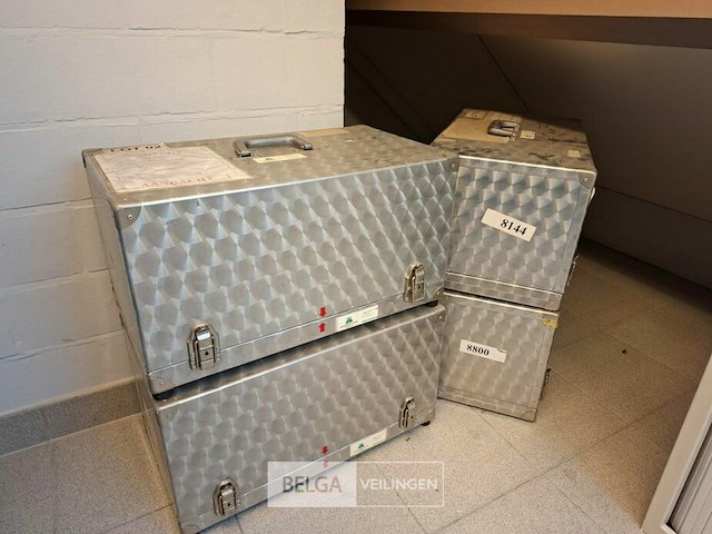 4x alu opbergkisten - afbeelding 1 van  6
