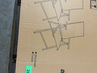 4x aluminium tuinstoel opvouwbaar - zilver/zwart - afbeelding 3 van  3