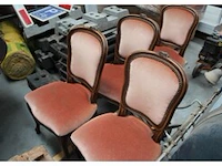 4x antieke stoel oudroze velours