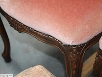 4x antieke stoel oudroze velours - afbeelding 5 van  6