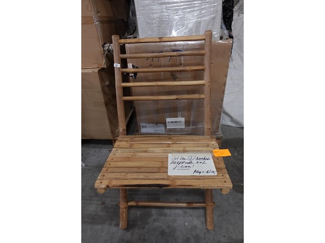 4x bamboe inklapstoel j-line - afbeelding 1 van  4