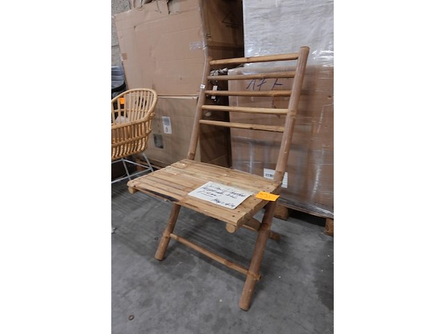 4x bamboe inklapstoel j-line - afbeelding 3 van  4