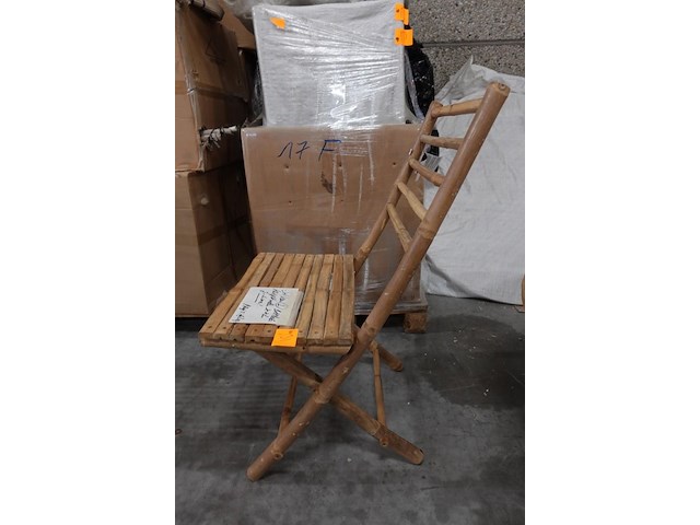4x bamboe inklapstoel j-line - afbeelding 2 van  4