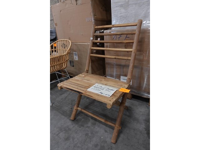 4x bamboe inklapstoel j-line - afbeelding 3 van  4