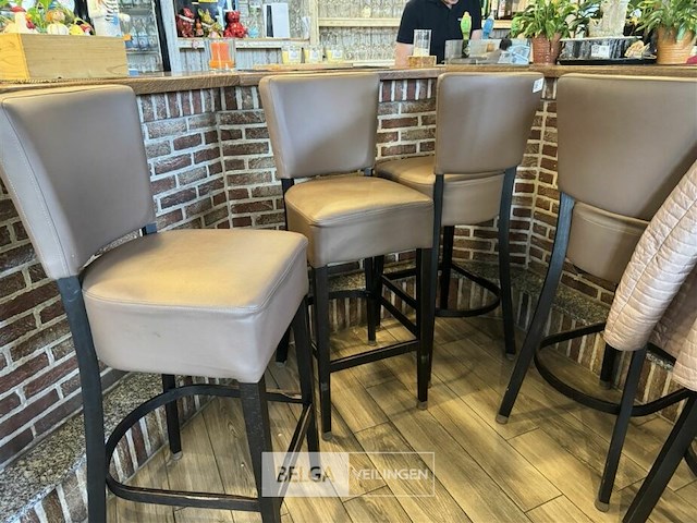 4x barkruk met rugleuning - afbeelding 1 van  5