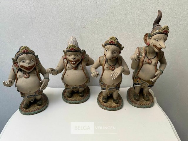 4x beeldje semar porselein - afbeelding 1 van  5