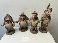 4x beeldje semar porselein - afbeelding 1 van  5