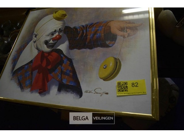 4x clown foto met yoyo - afbeelding 1 van  3