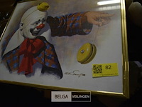 4x clown foto met yoyo - afbeelding 1 van  3