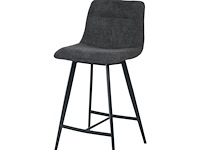 4x design barkruk antraciet stof - afbeelding 2 van  4