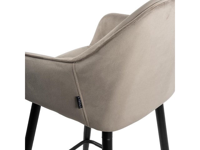 4x design barkruk beige velvet - afbeelding 4 van  5