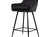 4x design barkruk zwart velvet - afbeelding 1 van  5