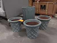 4x diverse bloempot - afbeelding 1 van  2
