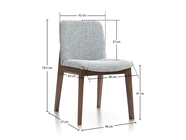 4x eetkamerstoel - walnoot - afbeelding 4 van  5