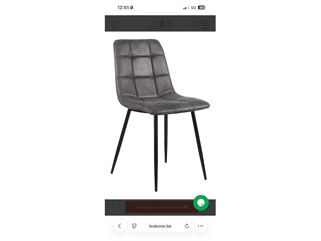 4x eetkamerstoel antraciet microfiber - afbeelding 1 van  1