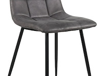 4x eetkamerstoel antraciet microfiber - afbeelding 1 van  1