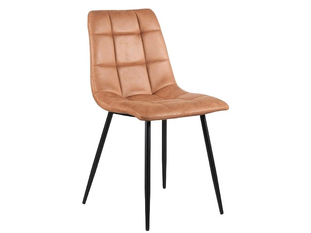 4x eetkamerstoel cognac microfbier - afbeelding 1 van  3