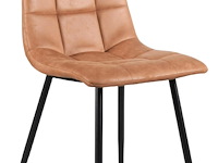 4x eetkamerstoel cognac microfbier - afbeelding 1 van  3
