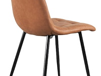 4x eetkamerstoel cognac microfbier - afbeelding 2 van  3